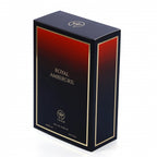 Navy and red Royal Ambergris box with gold border