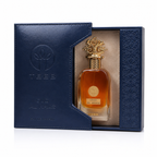Open navy blue TEEB Oud Al Khas box showing the bottle inside