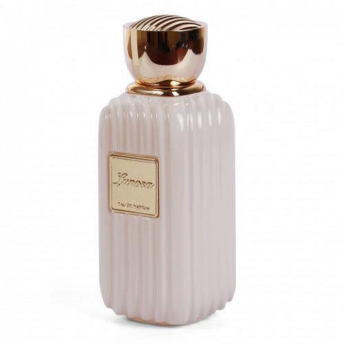 Lunosa Eau de Parfum cream ribbed bottle with a gold cap and label